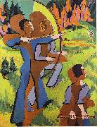 Ernst Ludwig Kirchner Archers - Oil on Carvan - 195 - 150 cm - Kirchner Museum Davos china oil painting artist